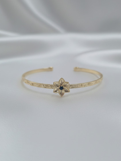 Gold Renk Ayarlanabilir Dövme Kelepçeli Doğum Ayı Çiçeği Bilezik (Mayıs)