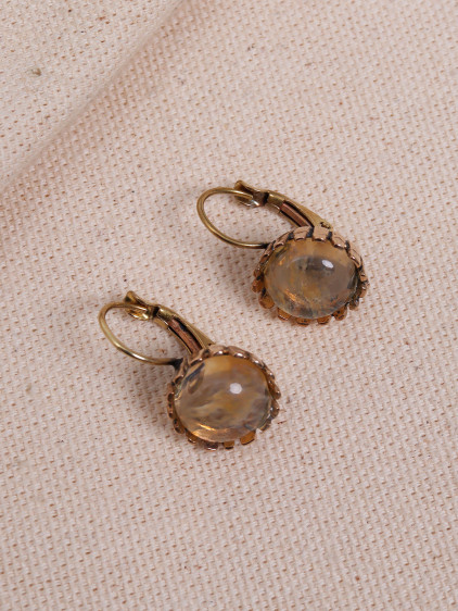 Rutil Kuvars Taşlı Otantik Küpe