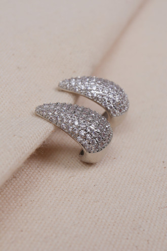 Zirkon Taşlı Büyük Damla Küpe