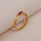 Fuşya Baget Taşlı Minimal Yüzük