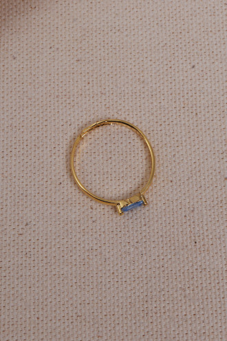 Mavi Baget Taşlı Minimal Yüzük