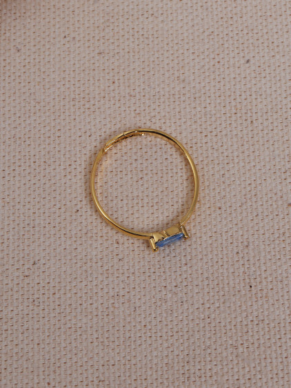 Mavi Baget Taşlı Minimal Yüzük