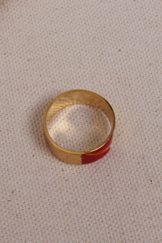 Kırmızı Mineli Ayarlanabilir Kalın Yüzük