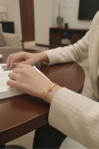 Gold Renk Ayarlanabilir Doğum Ayı Çiçeği Bilezik (Haziran)