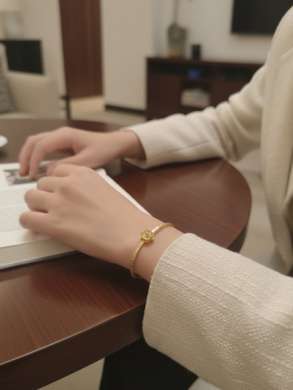 Gold Renk Ayarlanabilir Doğum Ayı Çiçeği Bilezik (Haziran)