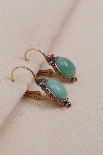 Aventurin Taşlı Otantik Küpe