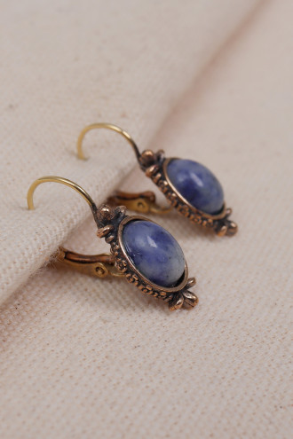 Sodalit Taşlı Otantik Küpe