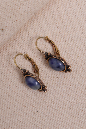 Sodalit Taşlı Otantik Küpe