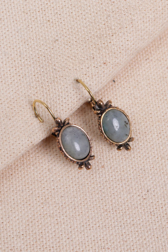 Labradorit Taşlı Otantik Küpe