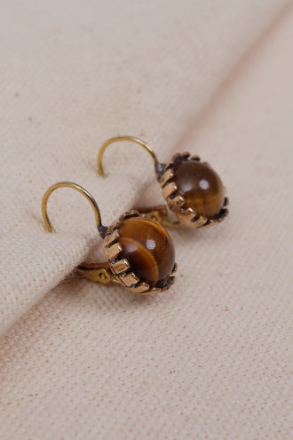 Kaplan Gözü Taşlı Otantik Küpe