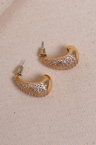 Zirkon Taşlı Büyük Damla Küpe