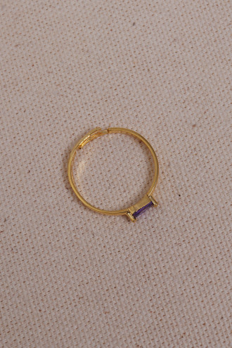 Ametist Baget Taşlı Minimal Yüzük