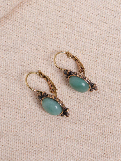 Aventurin Taşlı Otantik Küpe