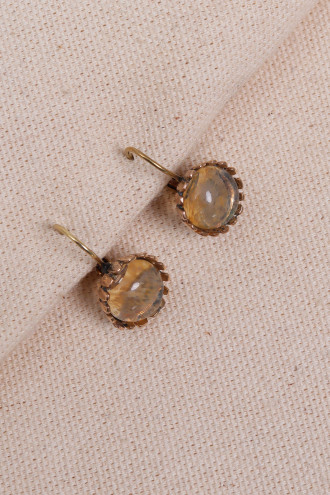 Rutil Kuvars Taşlı Otantik Küpe