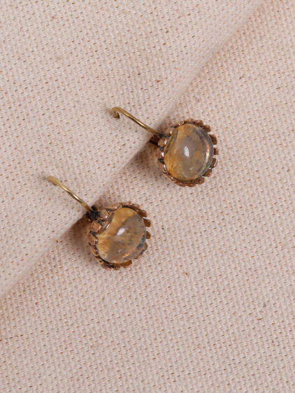 Rutil Kuvars Taşlı Otantik Küpe