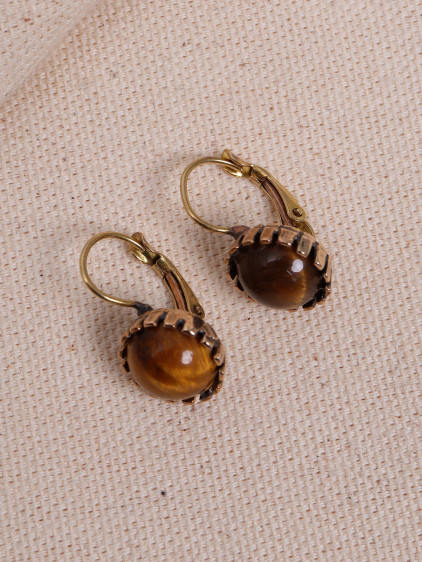 Kaplan Gözü Taşlı Otantik Küpe