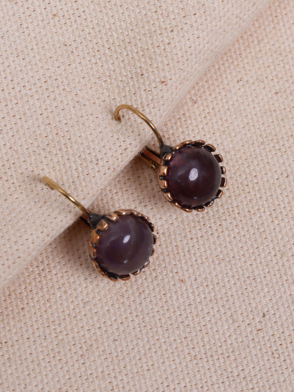 Ametist Taşlı Otantik Küpe