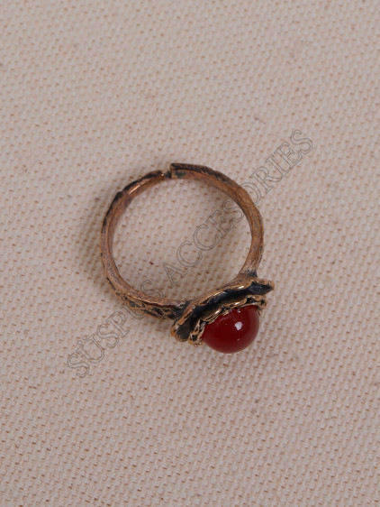 Akik Taşlı Çiçek Model Otantik Yüzük