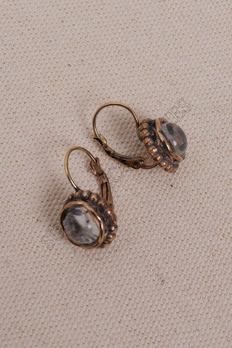 Rutil Kuvars Taşlı Oval Otantik Küpe