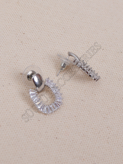 Baget Taşlı Silver Küpe