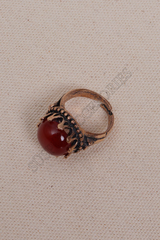 Akik Taşlı Büyük Taç Model Yüzük