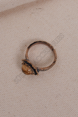 Jasper Taşlı Çiçek Model Otantik Yüzük