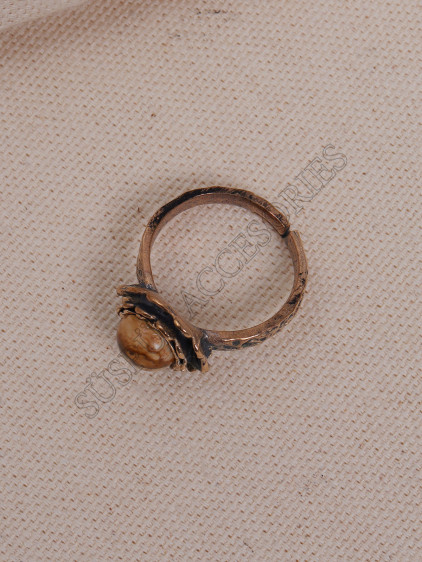 Jasper Taşlı Çiçek Model Otantik Yüzük