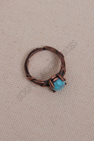 Turkuaz Ayarlanabilir Otantik Yüzük