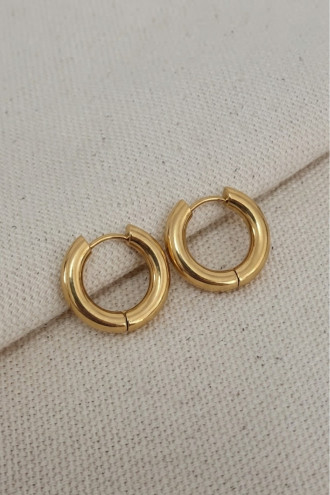 Mini Halka Gold Çelik Küpe