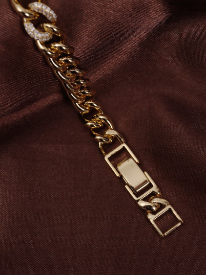 14k Xuping Gold Renk Zirkon Taşlı Zincir Model Bileklik 17 + 2 cm