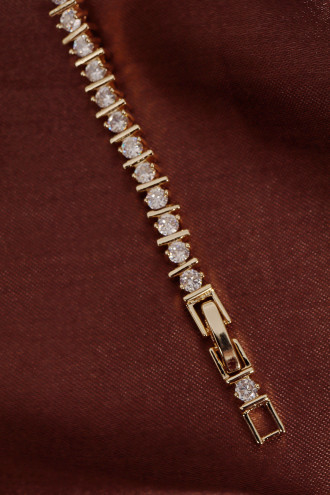 14k Xuping Gold Renk Zirkon Taşlı Suyolu Modeli Bileklik 17 + 2 cm