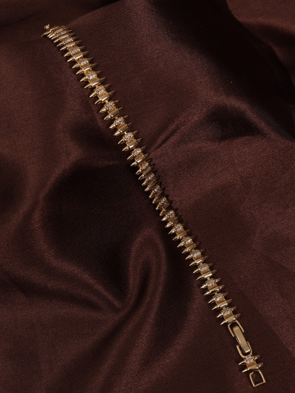 14k Xuping Gold Renk Zirkon Taşlı Kılçık Model Bileklik 17 + 2 cm