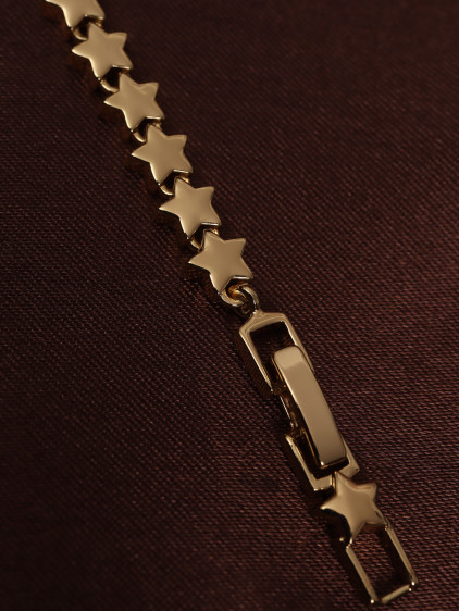 14k Xuping Gold Renk Zirkon Taşlı Yıldız Detaylı Bileklik 17 + 2 cm