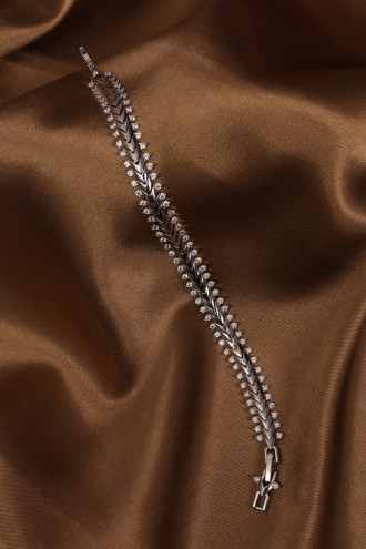 14k Xuping Silver Renk Uçları Zirkon Taşlı Balıksırtı Desenli Bileklik 17 + 2 cm