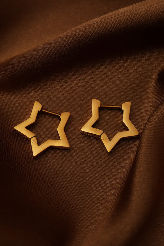 Mini Yıldız Model Gold Çelik Küpe