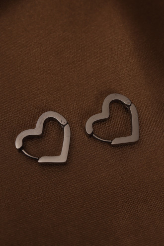 Mini Kalp Model Silver Çelik Küpe