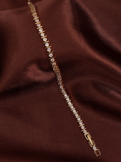 14k Xuping Gold Renk Zirkon Taşlı Suyolu Modeli Bileklik 17 + 2 cm