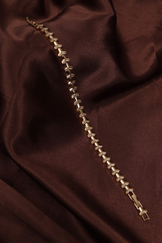 14k Xuping Gold Renk Zirkon Taşlı Y Model Bileklik 17 + 2 cm