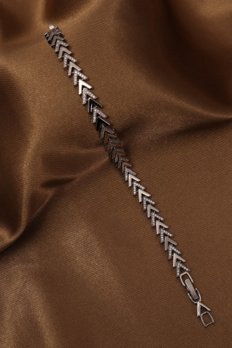 14k Xuping Silver Renk Zirkon Taşlı Balıksırtı Desenli Bileklik 17 + 2 cm