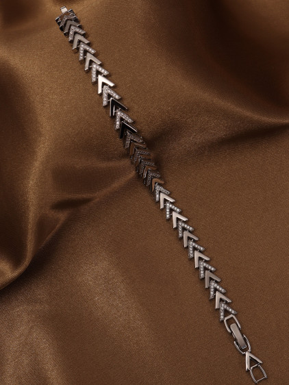 14k Xuping Silver Renk Zirkon Taşlı Balıksırtı Desenli Bileklik 17 + 2 cm