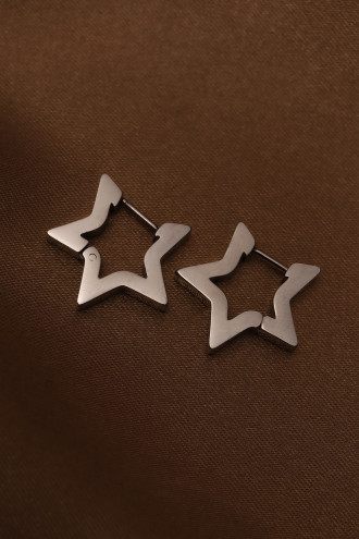 Mini Yıldız Model Silver Çelik Küpe