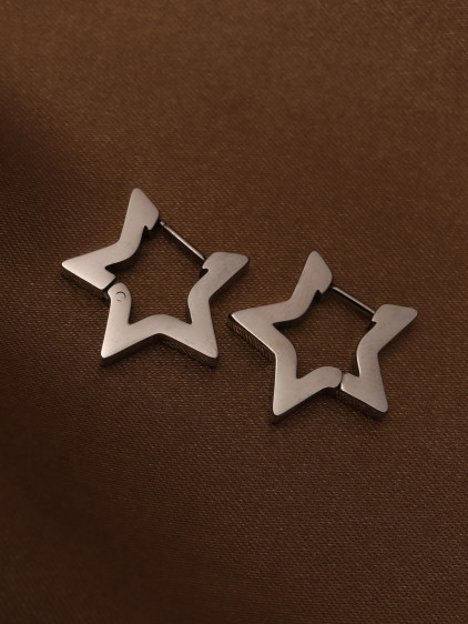 Mini Yıldız Model Silver Çelik Küpe