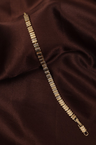 14k Xuping Gold Renk Zirkon Taşlı Sık Şerit Detaylı Bileklik 17 + 2 cm