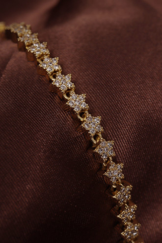 14k Xuping Gold Renk Zirkon Taşlı Yıldız Detaylı Bileklik 17 + 2 cm