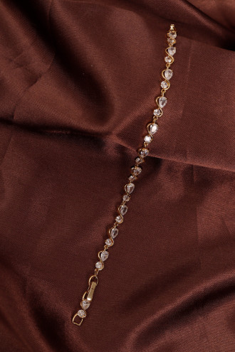 14k Xuping Gold Renk Zirkon Taşlı Dalgalı Suyolu Model Bileklik 17 + 2 cm