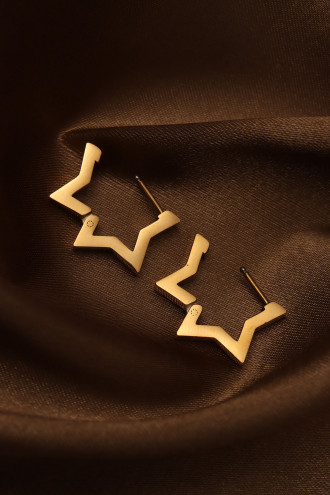 Mini Yıldız Model Gold Çelik Küpe