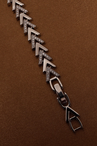 14k Xuping Silver Renk Zirkon Taşlı Balıksırtı Desenli Bileklik 17 + 2 cm