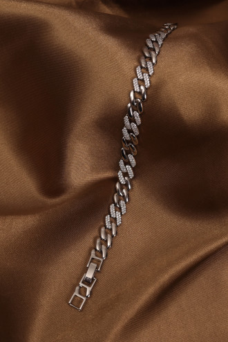 14k Xuping Silver Renk Zirkon Taşlı Zincir Model Bileklik 17 + 2 cm