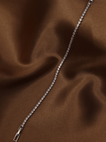 14k Xuping Silver Renk Zirkon Taşlı Suyolu Modeli Bileklik 17 + 2 cm