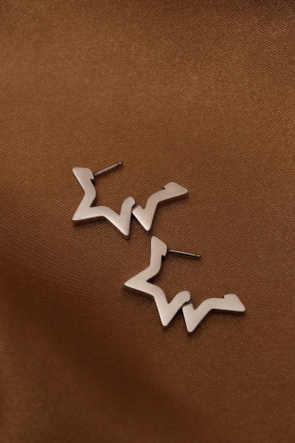 Mini Yıldız Model Silver Çelik Küpe